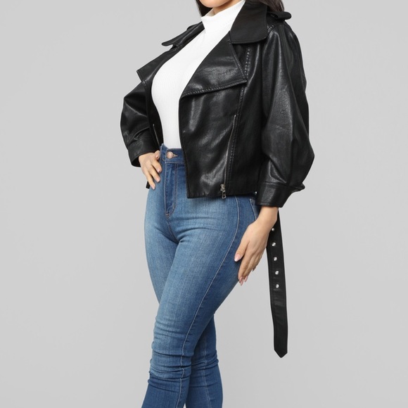 Oversized faux leather jacket - Picture 2 of 3